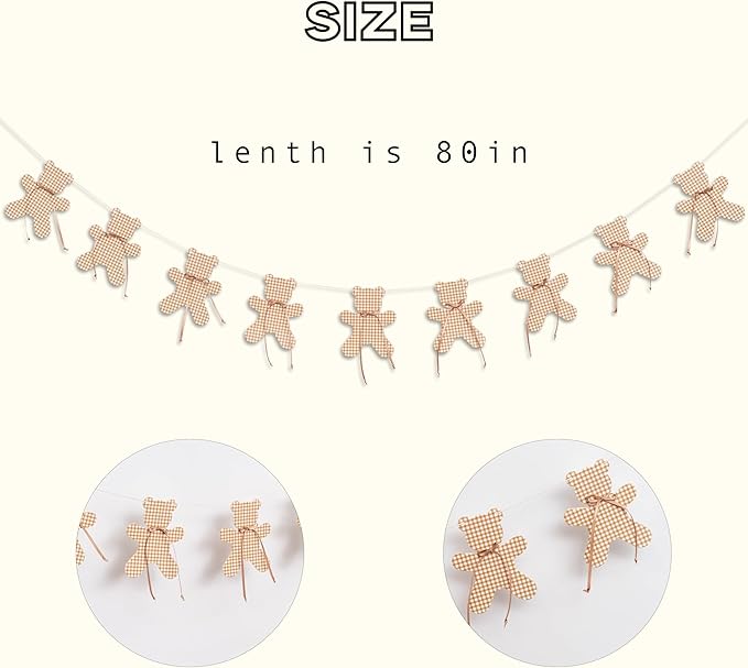 We Can Bearly Wait Banner - Teddy Bear Gender Reveal Neutral Party Garland For Baby Shower,Bear Theme Birthday Party Hanging Banner Photo Props