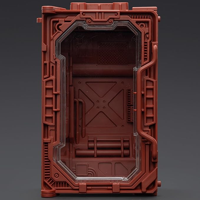 JOYTOY 5'' Display Box,Action Figures Display Case - Individual Soldier Hangar Display Case - Blazing Red C - Dustproof Collectibles Box Ages 15+