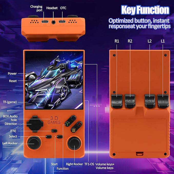 2026Newly Upgraded V40 MAX Retro Handheld Game Console with 256G Built-in 20000+ Classic Games, 4.0 Inch 4K HD IPS Screen Open Source Linux System, 4000mAh Battery, Portable Pocket Video Game Console