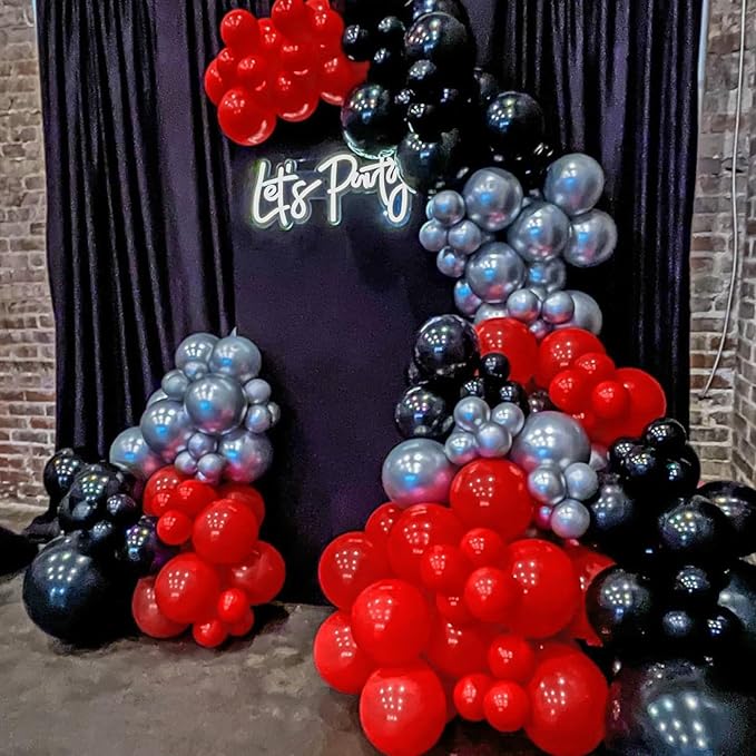 134Pcs Red Balloons Different Sizes 5 10 12 18 Inch Red Balloon Garland Arch Kit, Latex Balloons for Birthday Wedding Baby Shower Party Decorations.