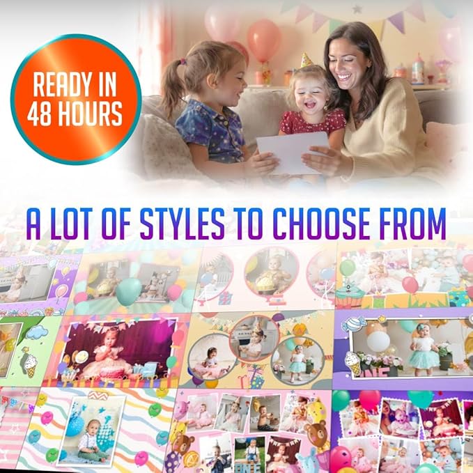 Baby Birthday Video Greeting Card – Personalized Photo Animation Gift – Sweet Keepsake for Young Kids – 7” HD Display, 256MB Memory, Long-Life Battery, Plug & Play USB Design