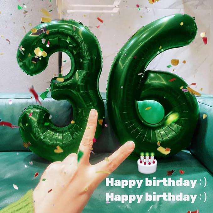 40 Inch Green 3 Number Balloons 3 Foil Mylar Jumbo Giant Big Large 31 Balloons Number 13th 31st Birthday Party Anniversary Decorations Supplies for Girl Women Balloon