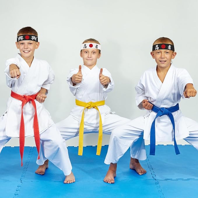 ZOIIWA 48Pcs Japanese Karate Headband Japanese Sushi Chef Bandana Headwear for Karate Sports Kitchen Cooking Headbands Supply for Birthday Party Favors