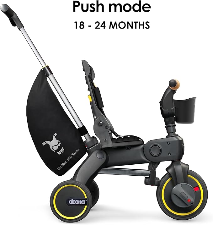 Doona Liki Trike S5, Nitro Black - 5-in-1 Compact, Foldable Tricycle - Suitable for Toddlers 10 to 36 Months