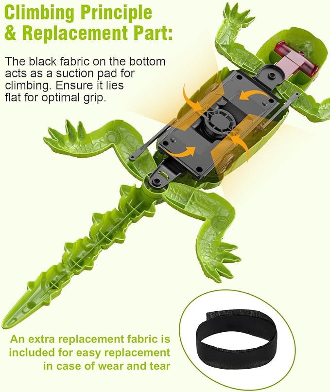 Wall Climbing Gecko Toy for Kids, Dual Mode Floor & Wall Driving, Rechargeable Remote Control Robot, Climbs up Toys & Games, Halloween Christmas Birthday Gifts for Boys Girls Ages 4 & Up（Green）