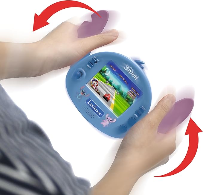 Lexibook, Disney Stitch , Compact Portable Cyber Arcade Console, 50 Games, LCD Colour Screen, Battery-Powered, JL3180D