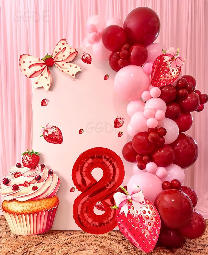 40 Inch 8 Red Number Balloons Mylar Foil Helium Digital Balloons Baby Shower 8th Birthday Party Decor Supplies