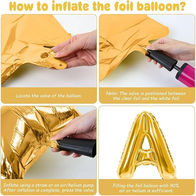29PC Gold Happy Birthday Balloon Banner, 16 Inch 3D Aluminum Letter Banner Sign, Confetti Black Gold Metallic Balloons 18 Inch Star Heart Foil Balloons for Women, Men Party Decorations