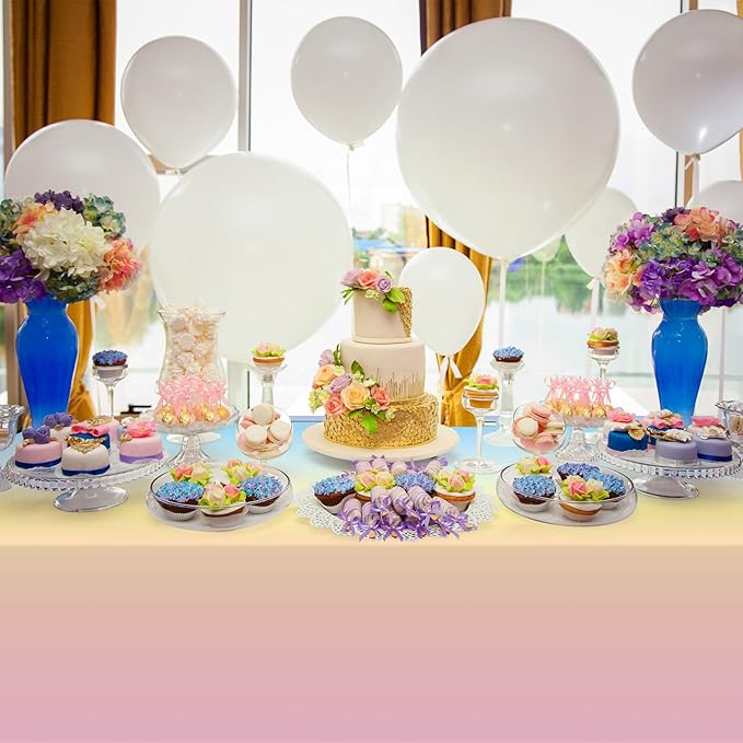 6 Pack Pastel Rainbow Plastic Tablecloth Party Decorations, Pastel Disposable Table Covers for Rectangle Tables, Rainbow Table Cloth for Birthday Baby Shower Wedding Party Supplies, 54x108Inch