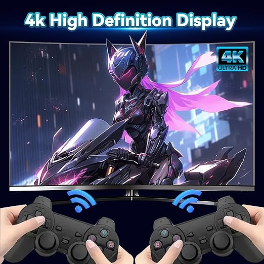 KINMRIS X2 Plus Retro Gaming Console 256G Built-in 60000 3D Games 50+ emulators 4K HD Video Game Stick Plug&Play With Two Wireless Controller