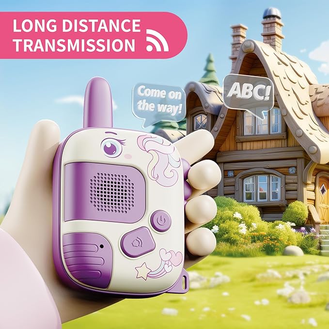 Walkie Talkies Toys for Girls:Unicorn Toys 2 Pack Birthday Gifts for 3 4 5-7 8 Year Old Girls Toy for 4 5 6 7 8-10 Year Old Camping Outdoor Games,Christmas Easter Gifts for Girls Kids