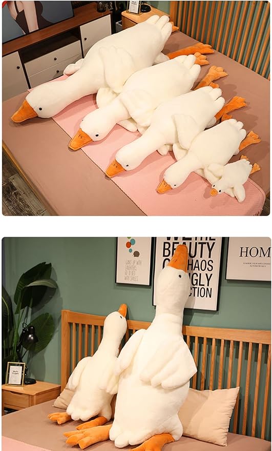 CottonStar Goose Stuffed Animal 51 Inch Plush Doll Toy, Cute Duck Plush Cushion Soft Huge Plushies Pillow, Gift for Kids and Friends, White