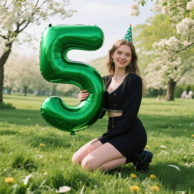 40 Inch Green Number 50 Digital Balloon,Jumbo Mylar Foil Helium Balloon for 50 Balloons for Birthday Party,Wedding Anniversary Party Decorations