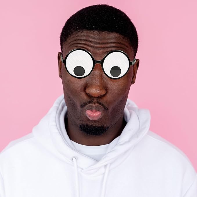 Googly Eyes Glasses, Funny Glasses Pranks Toy, Novelty Shaking Giant Eye Glasses, Funny Costume Accessories for Dress Up Party, Halloween or Birthday Party Favors, Party Supplies （12 PCS）