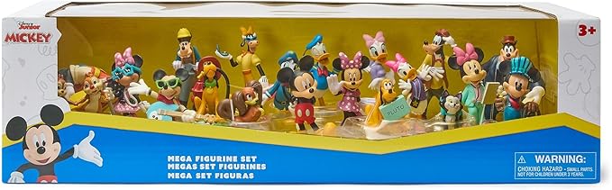 Disney Store Official Mickey Mouse & Friends Mega Figure Set - 20 Fully Sculpted Figurines - Includes Mickey, Minnie, Donald, Goofy, Pluto, & More for Fans of Toy Figures & Playsets