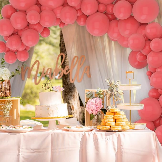 134Pcs Coral Red Balloons Different Sizes 5 10 12 18 Inch Red Balloon Latex Ballon for Birthday Wedding Baby Shower.