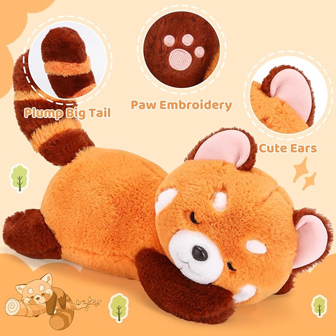 Big Red Panda Stuffed Animal Pillow Cute Plush Toy Plushie Christmas Birthday Valentine's Day Gift for Girlfriend Kids Birthday 19.7" Red Panda Pillow