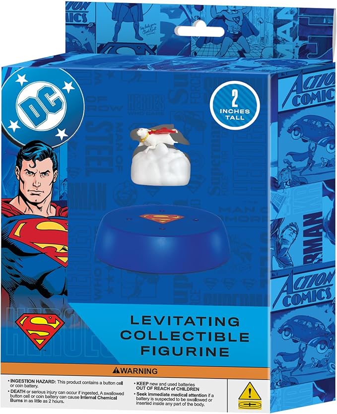 WARNER BROS Officially Licensed DC Comics Superman Krypto Dog Magnetic Floating Collectible with LED Lights – Levitating Display for Home Décor & Gifts