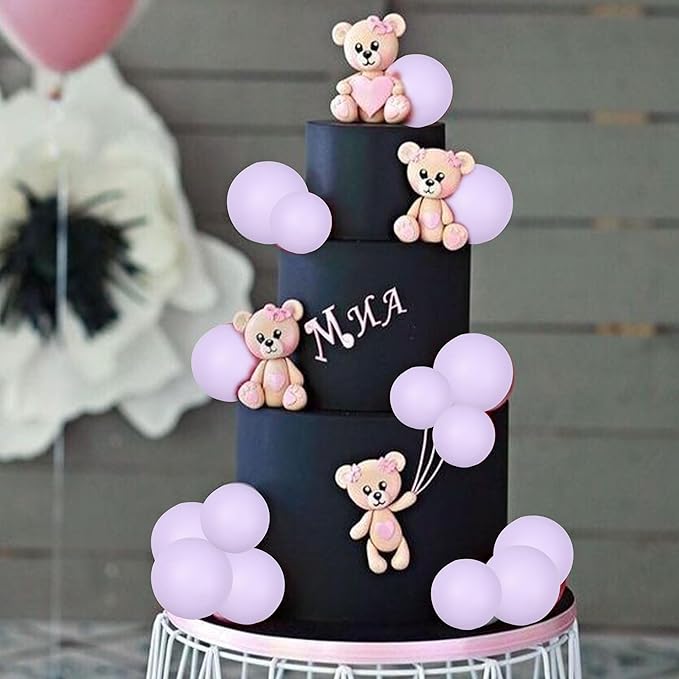 Gyufise 30Pcs Balls Cake Toppers Ball Cake Picks Foam Ball Shaped Cupcake Toppers Mini Balloons Baby Shower Cake Decorations for Wedding Enaggement Bridal Shower Birthday Party Supplies Light Purple