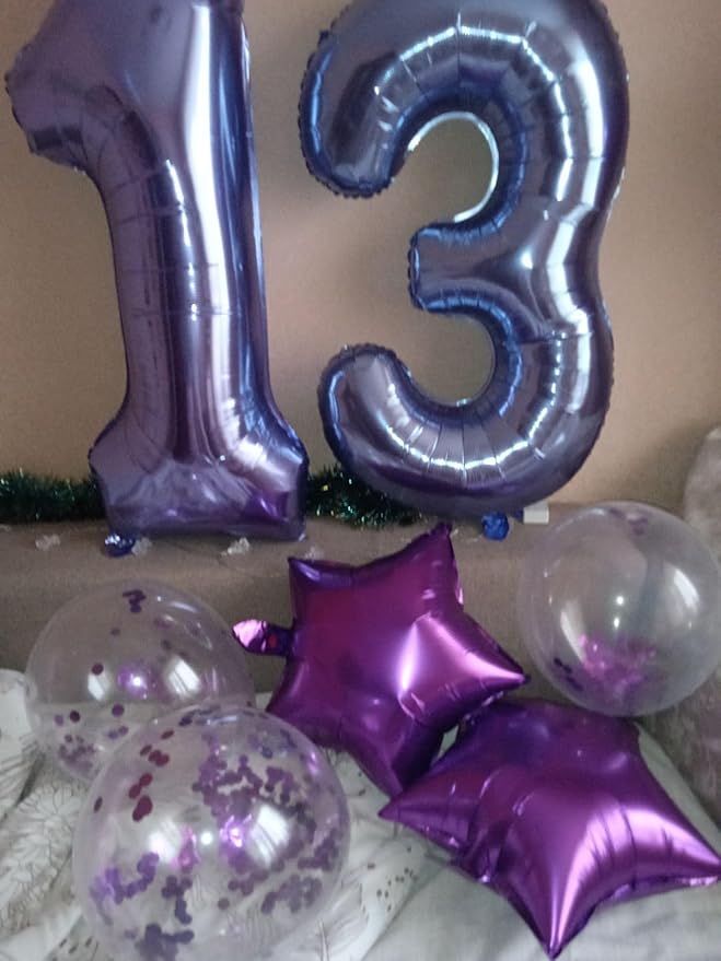 40 Inch Number Balloon Purple 7 Balloon Purple Party Decorations, 7 Number, Purple Seven Birthday, Number 7 Birthday Party Wedding Anniversary Decorations Supplies