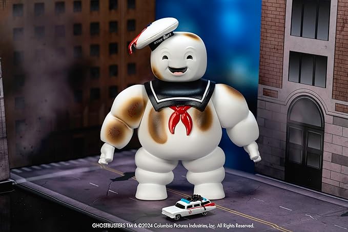 Jada Nanoscene: Ghostbusters 6" Stay Puft Marshmallow Man die-cast Metal Figure with Nano Ecto-1 diecast Vehicle