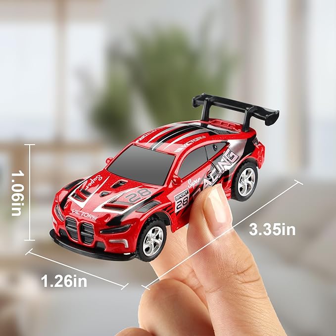 SASBSC Mini RC Toy Cars for Boys Kids Adults, 2.4GHz APP Remote Control Car with Lights and 3 Speed Modes, 1/64 Race Toy Car Rechargeable for Boys Ages 5-7 8-12,Birthday Gifts for Kids