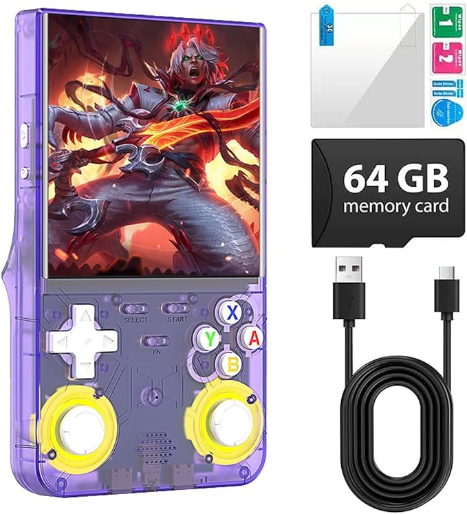 R36 Ultra Retro Handheld Game Console, 4.0-Inch 720x720 IPS Large Screen, Preloaded 20,000+ Classic Games, Linux Open Source with WiFi for Multiplayer, Portable Travel Game System, Kids & Adults Gift