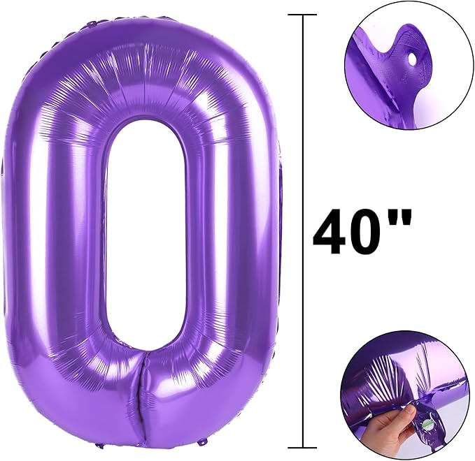 40 Inch Purple Number 30 Digital Balloon,Jumbo Mylar Foil Helium Balloon for 30 Balloons for Birthday Party,Wedding Anniversary Party Decorations