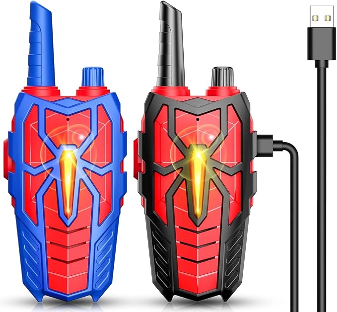 Rechargeable Walkie Talkies Toys for Kids: Toys Gifts for 3 4 5 6 7 8 Year Old Boys Girls Toddlers Walkie Talkies Birthday Gift for Ages 3-5 5-7 6-8 Boy Girl Kid Long Range Outdoor Camping Hiking Toy