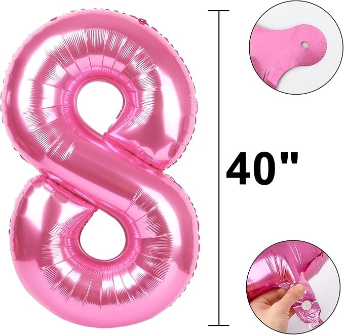 40 Inch Pink Number 18 Digital Balloon,Jumbo Mylar Foil Helium Balloon for 18 Balloons for Birthday Party,Wedding Anniversary Party Decorations