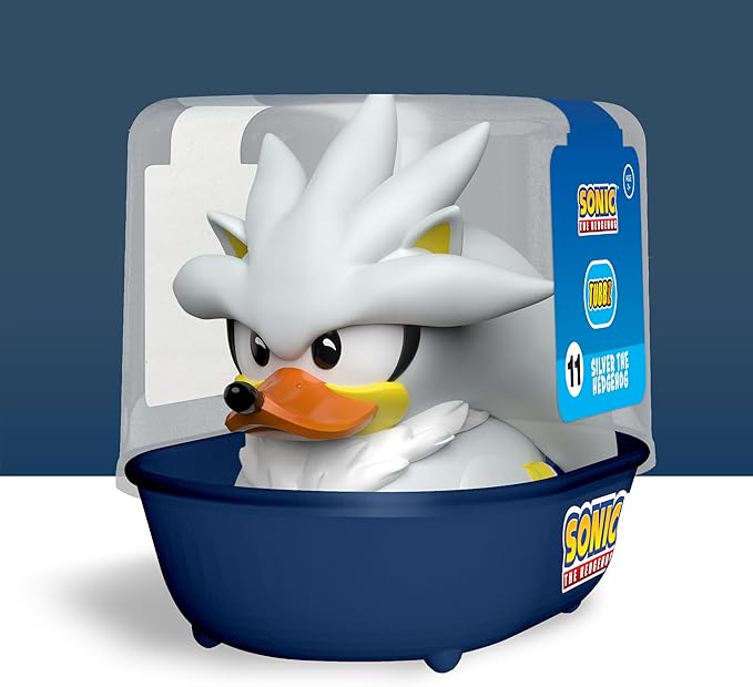 TUBBZ First Edition Silver The Hedgehog Collectible Vinyl Rubber Duck Figure - Official Sonic The Hedgehog Merchandise - SEGA Movies TV & Video Games