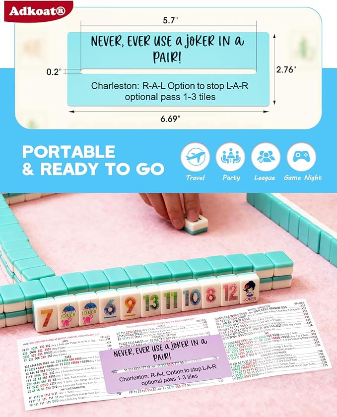 Adkoat® 4PCS Mahjong Card Line Finder Reader - American Mah Jongg Accessories and Gifts for Beginner Seniors - ADHD Dyslexia Must Have Line Marker - Overlays Guided Ruler Reading Tool