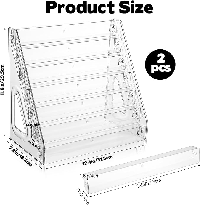 2 Pack 7 Layers Mini Brand Organizer Acrylic Display Rack for Mini Brands Collector Toys of Mini Brand Display Large Capacity Desktop for Small Miniature Collectibles,Mini Brand Not Included