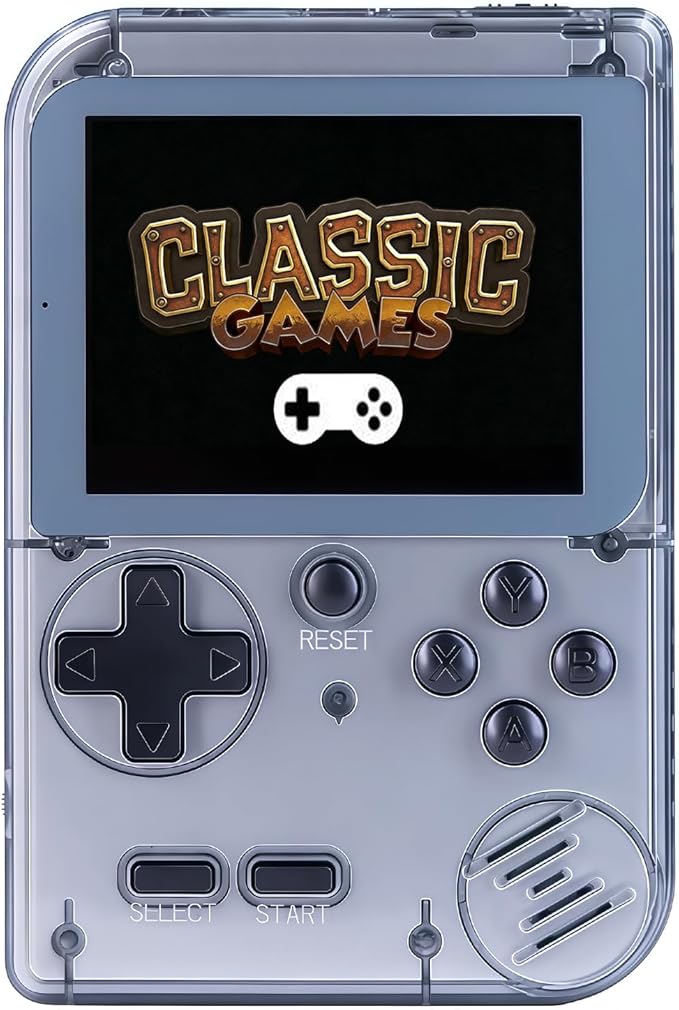 Kids Handheld Game Console Pre-Loaded 400 Classic Games, Portable Video Game Console with 2.8" Color Screen, Rechargeable Battery, Handheld Electric Game Console for Boys Girls (Grey)