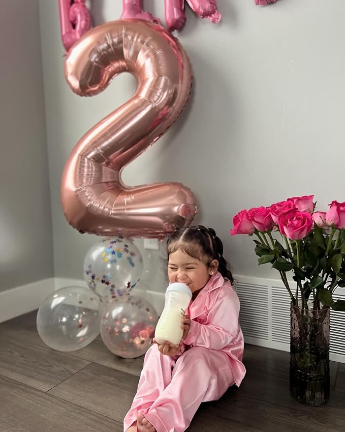 40 Inch Rose Gold Number 0 Balloon, Giant Number 0 Balloons for 10th 20th 30th 40th Birthday Decorations, Party Supplies for Baby Boy Girl, Rose Gold Party Decor