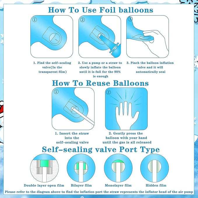 Snowflake Balloons Birthday Decorations, 40'' Frozen Number 5 Balloon for 5th Birthday Party Supplies