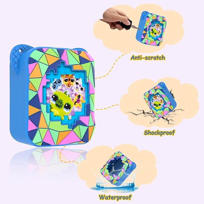 Silicone Case for Bitzee Magicals Digital Pet, Skin Sleeve for Bitzee Magicals Interactive Digital Pet Protective for Girls & Boys with Lanyard (Blue)