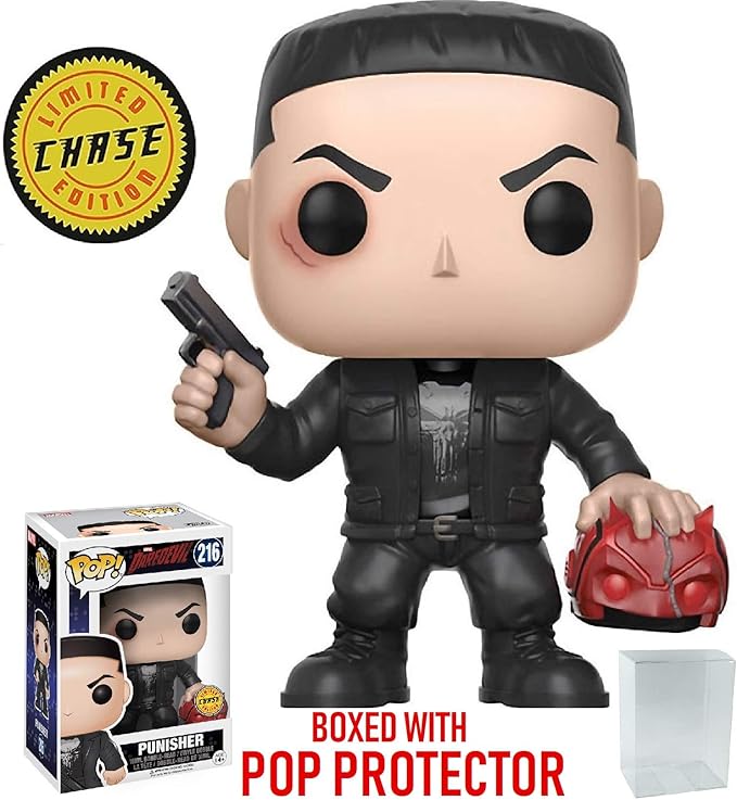 Funko Pop! Marvel: Netflix Daredevil - Punisher Chase Variant Limited Edition Vinyl Figure (Bundled with Pop Box Protector Case)