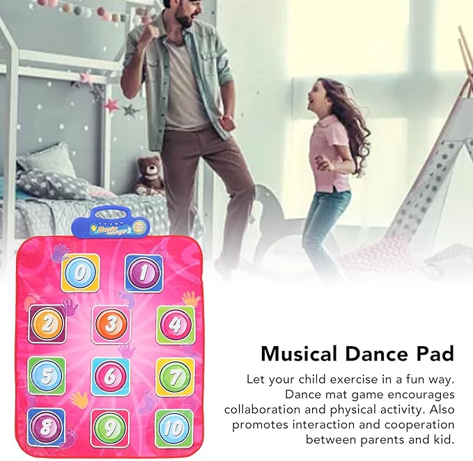 Children's Toys Fit for Kid Dance Mat Boys Girls Home Funny Volume Adjustable Electronic Musical Dance Pad for Holiday Party (Number)