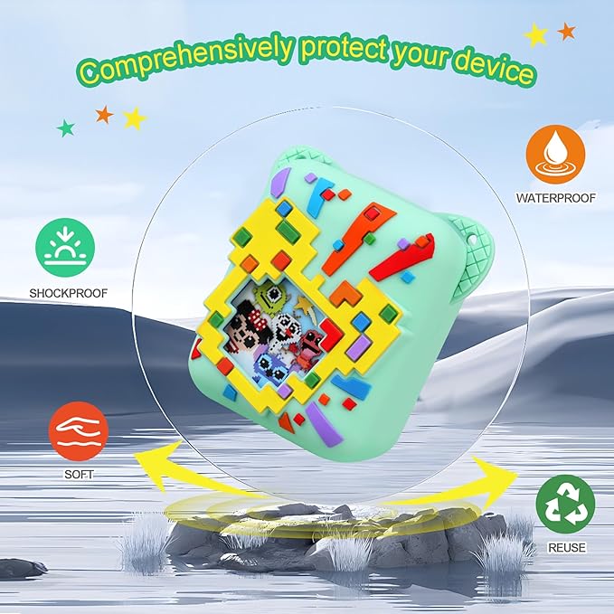 Silicone Cover Case for Bitzee Disney Interactive Toy, Soft Silicone Protective Bag, Protective Skin Sleeve for Bitzee Virtual Electronic Pets Accessories, Green