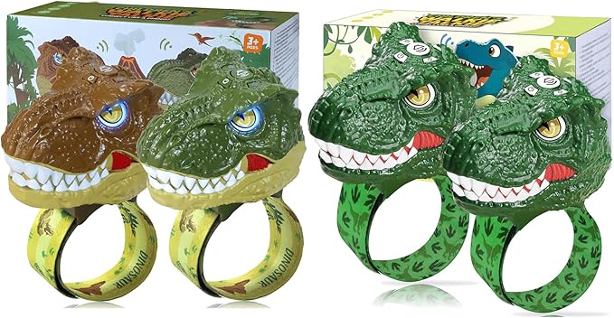 Vvinca Walkie Talkies for Kids 4 Pack - Dinosaur Toys for Boys Age 3-5 5-7 8-12 T-Rex Adjustable Wrist Strap Long Range Clear Sound Outdoor Camping Gears Christmas Birthday Gifts Stocking Stuffers
