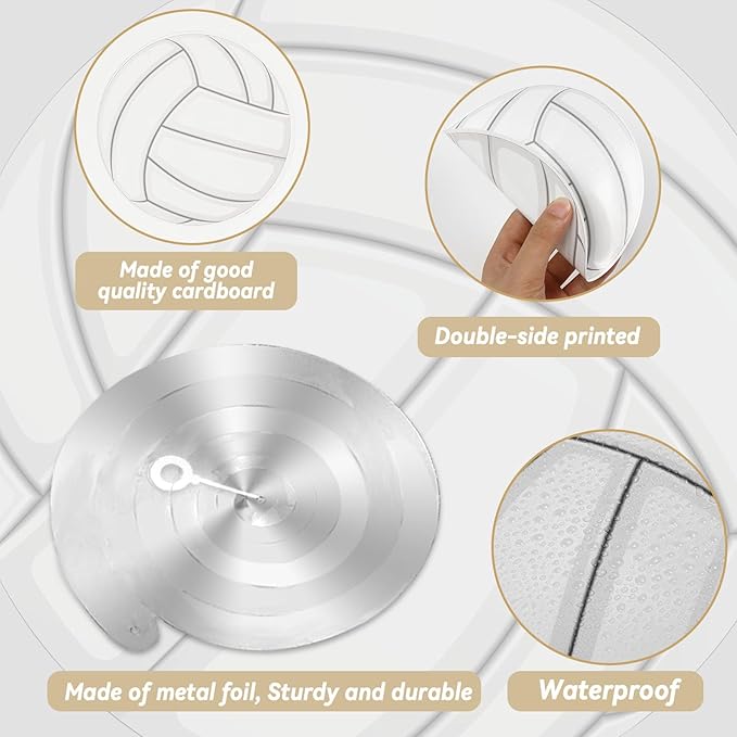 60pcs Volleyball Party Decorations Volleyball Value Foil Swirl Ceiling Hanging Decor Volleyball Sports Cutouts Party Supplies for Sports Birthday Baby Shower Party Favor Indoor Home Office Decor