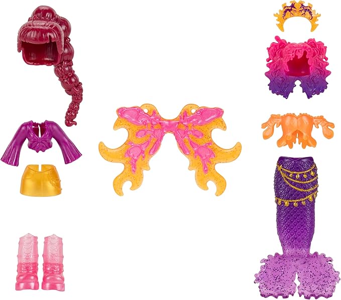 3” Fire Mermaid Fashion Doll - 1 Figure with 9 Fashion Accessories - Virtual Item Code Included - Series 3 - Ages 5+