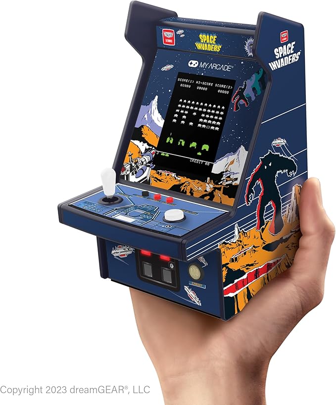 My Arcade Space Invaders Micro Player Pro: Retro Games, 6.75" Mini Arcade Machine, Video Game Collectibles