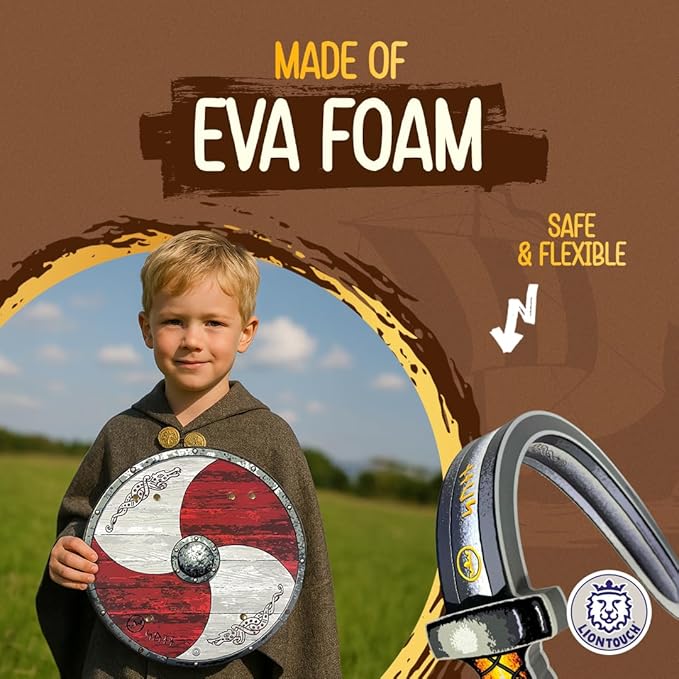 Liontouch - Viking Set - Foam Swords, Shield, & Axe | for Boys Aged 3+ Years | Workshop Master Sven's Authentic Warrior Toys for Pretend Play | Weapon Accessories for Roleplay & Berserker Costumes