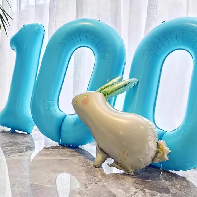 40 Inch Giant Number 0 Balloon Light Blue Foil Balloons for 10th 20th 30th 40th 50th 60th Birthday Decorations, Baby Shower Party Supplies 100 Anniversary Events Decorations