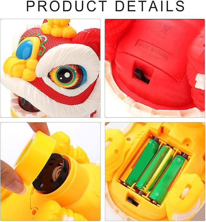 Electronic Lions Dance Electric Toy with Lights and Sounds,Early Learning Education,Wagging Walking Gift Electric
