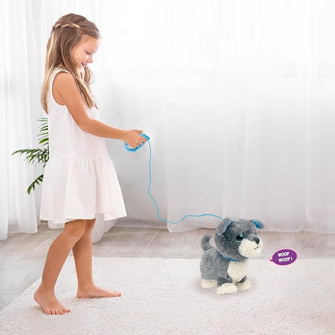 YH YUHUNG 2Pcs Walking and Barking Toy Dog with Remote Control Leash, Golden Retriever Electronic Interactive Toys for Kids - Walks, Barks, Wags Tail, Pretend Dress Up