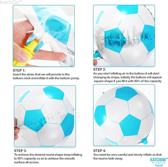 Katchon, Blue Soccer Balloons 22 Inch-pack Of 6 | Soccer Birthday Party Decorations | Soccer Ball Balloons, soccer Theme Party Decorations | Gender Reveal Decorations, Sports Themed Party decorations