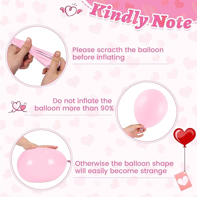 Valentine's Day Balloon, Valentine's Day Party Decoration with Red Hot Pink Balloons Heart Confetti Latex Balloons For Valentine Party Birthday Wedding Bridal Anniversary Engagement Decorations